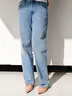 Calvin KleinJeans【復刻90系列】25春夏新款女士ck淺色直筒牛仔褲47B908G W99-牛仔淺藍 28 曬單實拍圖