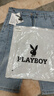 花花公子（PLAYBOY）牛仔短褲男春夏季潮流休閑褲七分寬松直筒中褲薄款褲子 淺藍 32 曬單實(shí)拍圖