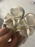 巴拉巴拉童鞋兒童小皮鞋女童復古秋季新寶寶公主鞋防滑軟底蝴蝶結鞋子 米白10301 27碼 曬單實(shí)拍圖