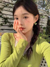 KRISTEN JUDI綠色蝴蝶耳環(huán)女銀針耳飾甜美耳釘小眾輕奢高級感合成水晶七夕禮物 金色實(shí)用生日禮物送女友老婆閨蜜 曬單實(shí)拍圖