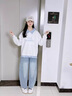 G.DUCKKIDS小黃鴨女童套裝2025新款兒童時(shí)髦春裝洋氣休閑衛(wèi)衣中大童春秋兩件 麻灰色牛仔褲套裝 160 曬單實(shí)拍圖