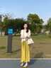 MSBEAST野獸小姐 苣輕薄涼感舒爽亞麻清涼T 百搭基礎(chǔ)微透圓領(lǐng)短袖T恤女 奶油白 M 曬單實(shí)拍圖