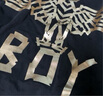 BOY LONDON【范丞丞同款】夏短袖情侶款燙金黑色休閑潮牌T恤N01910 黑色 現(xiàn)貨 XS 此款偏大，建議拍小一碼 曬單實(shí)拍圖