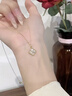 Grace GirlI8K金鉆石四葉草項鏈女輕奢彩金鎖骨鏈轉(zhuǎn)運(yùn)送女友生日禮物情人節(jié) I8K金鉆石四葉草項鏈+輕奢禮盒 曬單實拍圖