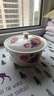 崇得加厚14-30cm搪瓷蓋盆湯盆豬油碗盆餃子餡料盆火鍋麻辣燙煎藥碗盆 紫粉玫瑰/高蓋 30cm（1個） 曬單實拍圖