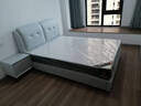 帝威奴【現貨】床皮床科技布雙人床簡(jiǎn)約軟靠臥室實(shí)木大床 淺灰床+網(wǎng)狀彈簧席夢(mèng)思+1柜 +1床頭柜 1.5米*2米床 曬單實(shí)拍圖
