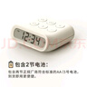 MUID C5懶人小鬧鐘兩用定計時器臥室宿舍學(xué)生簡約迷你床頭數(shù)字電子鐘 奶白色（帶電池） 曬單實拍圖