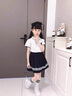 G.DUCKKIDS女童夏裝套裝2024新款洋氣兒童衣服女孩夏季百褶裙學(xué)院風(fēng)衣服兩件 白色一套 130 建議120-130cm7-8歲 曬單實拍圖