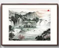 良木澤客廳三聯(lián)裝飾畫(huà)沙發(fā)背景掛畫(huà)名家大作高級感輕奢實(shí)木國畫(huà)山水畫(huà) 旭日東升 40*60*2+80*60【晶瓷+實(shí)木框】 曬單實(shí)拍圖
