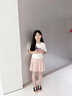 G.DUCKKIDS女童裙子2025新款夏裝百褶裙秋裝中大童學(xué)院風(fēng)半身裙夏季兒童短裙 粉色 140 曬單實(shí)拍圖