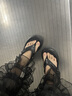 沐霓高跟夾腳人字拖鞋女夏季外穿2025新款防滑厚底時(shí)尚增高朋克風(fēng)拖鞋 黑色 35-36 曬單實(shí)拍圖