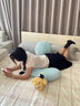 知夢(mèng)人睡覺(jué)抱枕夾腿女生長(zhǎng)條枕記憶棉人體工學(xué)側(cè)睡枕頭涼感床上大抱枕 【成人款丨涼感透氣助眠】藍(lán)色 曬單實(shí)拍圖