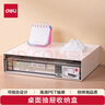 得力一層兩格桌面收納盒 抽屜式辦公室書(shū)桌用品文具文件分類(lèi)多層儲(chǔ)物盒子 防塵整理盒 白色PK105 曬單實(shí)拍圖
