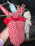 班喜迪嬰兒衣服夏季嬰幼兒連體衣寶寶外出服夏裝薄款包屁衣超萌吊帶哈衣 紅色 73cm 曬單實拍圖