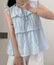 森馬（Semir）短袖襯衫女木耳邊蝴蝶結(jié)浪漫溫柔2025夏飛袖肌理襯衣109325104003 曬單實(shí)拍圖