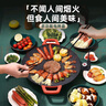艾可熊韓式電烤盤多用途烤肉盤烤肉鍋家用大尺寸電烤盤麥飯石烤肉少煙不粘插電烤盤鐵板燒圓形電烤爐防燙 【巖黑】口徑36CM 2-5人 贈禮 1層 曬單實拍圖