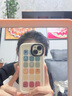 素洛適用蘋果16promax手機(jī)殼暈染彩色格子iPhone15pro高級(jí)感創(chuàng)意時(shí)尚14個(gè)性情侶泡芙殼13硅膠全包防摔 古董白-暈染幸運(yùn)格子 iPhone 13 曬單實(shí)拍圖