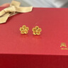 周六福（ZLF）七夕禮物  黃金耳飾女款足金閃耀金花小桃花耳釘 計(jì)價(jià) 1.72g 曬單實(shí)拍圖