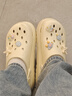 名創(chuàng)優(yōu)品（MINISO）洞洞鞋男女夏季外穿涼鞋防滑厚底踩屎感包頭涼拖鞋 卡其+海洋星星 曬單實(shí)拍圖