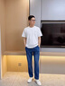 雅鹿男士牛仔褲夏季薄款彈力百搭直筒褲青中年寬松男褲棉制休閑長(zhǎng)褲子 1906B藍(lán)色 32 曬單實(shí)拍圖