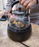 潤玨豐玻璃養生煮茶壺套裝電陶爐遙控電磁爐家用花茶燒水壺陶瓷茶壺套裝 （銀杏）電陶爐+提梁壺+烤網(wǎng) 壺1200ml 曬單實(shí)拍圖