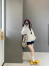 莜仙格外套女春秋款2025新款百搭寬松設計感小眾男女款潮牌工裝夾克上衣 杏色 L 建議 105-115斤 曬單實拍圖