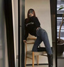 TKSY加絨緊身牛仔褲女2025秋冬新款高腰彈力修身顯瘦加厚鉛筆小腳褲子 藍(lán)灰色-鎖邊-絨-九分 加厚 25 曬單實(shí)拍圖