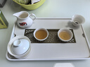瓷牌茗茶具（cipaiming teaset）長(cháng)方形茶盤(pán)陶瓷面板蓄排雙用小型瀝水盤(pán)功夫茶具 中流窗陶瓷白面茶盤(pán)（白底) 曬單實(shí)拍圖