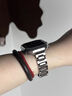 E-TREND適用于iwatch8不銹鋼表帶s9蘋果手表applewatch7原廠夏季透氣ultra2三株金屬se女生黑色鏈條手表帶 銀色 適用：42mm（10代） 曬單實(shí)拍圖