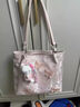 桂岐甜美溫柔少女蝴蝶單肩包大容量通勤女包大學(xué)生上課新中式托特包 新中式單肩包【粉色帶掛飾】 曬單實(shí)拍圖
