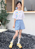moonkids女童格子褲夏天藍色短褲兒童2025新款夏裝韓版褲子女寶寶蕾絲甜美 18531藍色格子短褲 170 cm 曬單實拍圖