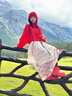 DUTRIEUX川西旅游流蘇球紅色針織包頭帽女秋冬草原季旅行鏤空毛線帽顯臉小 流蘇球毛線帽【酒紅色】 曬單實拍圖