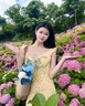 DPLAY2025年夏季新款法式黃色連衣裙女吊帶印花碎花裙子海邊沙灘裙夏裝 仲夏雛菊 S （尺碼偏小，推薦選大一號） 曬單實拍圖