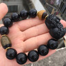 沉魚(yú)落雁招財貔貅虎晴石手鏈黑曜石手串男父親節禮物生日紀念日送爸爸男友 曬單實(shí)拍圖