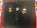 周六福5G工藝足金黃金耳釘女款翩翩是你 A099566 一對(duì) 約1.21g 生日禮物 曬單實(shí)拍圖