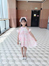 G.duck小黃鴨童裝女童夏裝雪紡連衣裙2026新款洋氣兒童公主裙寶寶夏季裙 粉色  120 (建議105-115cm 4-5.2周歲) 曬單實(shí)拍圖