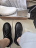沙馳（SATCHI）男鞋新品時(shí)尚旋轉(zhuǎn)扣休閑板鞋男牛皮舒適防滑耐磨一腳蹬商務(wù)皮鞋男 黑色-X20462092 39 比運(yùn)動(dòng)鞋偏大一碼 曬單實(shí)拍圖