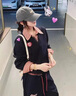 溫格芳學(xué)院風(fēng)衛(wèi)衣運動服套裝女2025春秋新款韓版寬松休閑時尚炸街兩件套 藏青色衛(wèi)衣+藏青色褲子 M 曬單實拍圖