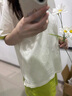 ubras水果系列滿(mǎn)印全棉短袖長(cháng)褲家居服套裝女士睡衣女 冰藍綠 XL 曬單實(shí)拍圖