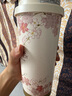 富光拾喜（FUGURNG BESTJOY）保溫杯咖啡杯男女士陶瓷內(nèi)膽隨行杯學(xué)生吸管水杯子 白櫻花520ml 曬單實(shí)拍圖