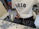 晗鯊短褲男夏季薄款美式青少年五分運(yùn)動(dòng)籃球褲男士寬松大碼沙灘褲中褲 黑色 XL （120-140斤） 曬單實(shí)拍圖