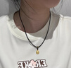 老廟黃金吊墜黃財神足金圓牌項鏈男女同款送女友老婆七夕情人節(jié)禮物 足金黃財神 金珠約2.13g 曬單實拍圖
