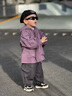 齊齊熊（ciciibear）寶寶風(fēng)衣外套男童工裝上衣春秋裝2025新款兒童保暖戶外春季 漿果紫 - 100 曬單實(shí)拍圖