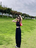 燦圖窄版西裝褲子女春夏季高腰寬松顯瘦小個子休閑垂感闊腿直筒長褲潮 黑色 L 【建議110-120斤】 曬單實拍圖