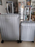 新秀麗（Samsonite）行李箱20英寸+28英寸拉桿箱子母套裝箱旅行密碼箱NX0銀色 曬單實(shí)拍圖
