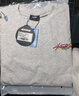 404MOBGANG[章若楠同款]404MOB手寫花卉刺繡短袖T恤男女款美式寬松涼感防曬t 白花灰色 L 曬單實(shí)拍圖
