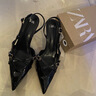 ZARA2025早秋季新款黑色漆皮尖頭交叉絆帶高跟鞋女細(xì)跟涼鞋露跟設(shè)計感 黑色 38 現(xiàn)貨秒發(fā) 曬單實拍圖