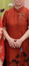 恒源祥新中式高貴香云紗真絲連衣裙女2024夏季新款年輕媽媽大牌收腰裙子 紅色 2XL 曬單實(shí)拍圖