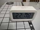 CTRLEND電子鬧鐘學生智能夜光大屏幕電子鐘多功能溫濕度顯示智能床頭鬧鐘 雅白色【充電款】智能播報 曬單實拍圖
