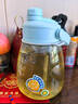特百惠（Tupperware）雙飲大肚杯背帶水壺男女學(xué)生大容量吸管帶刻度塑料水杯子七夕送禮 馬卡藍(lán)1100ml1個(gè) 曬單實(shí)拍圖